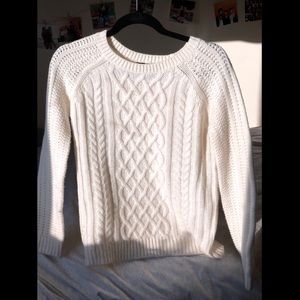 White Cable Knit Sweater